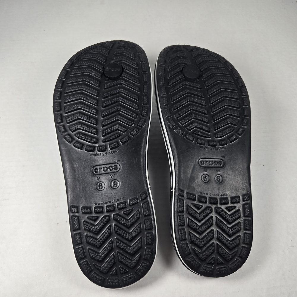 Crocs Adult Unisex Bayaband Black and White Flip Flop Sandals Size M6 W8 - Picture 7 of 7